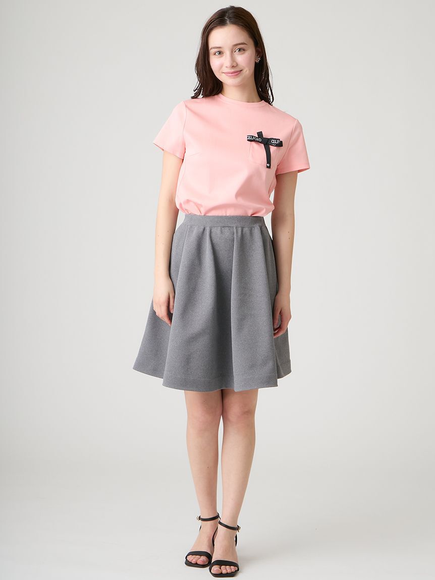 CELFORD「【洗える】ロゴ刺繍リボン付きカットソー」|Tシャツ・カットソー|