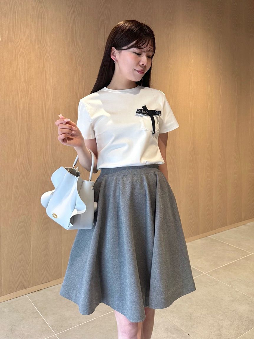 CELFORD「【洗える】ロゴ刺繍リボン付きカットソー」|Tシャツ・カットソー|