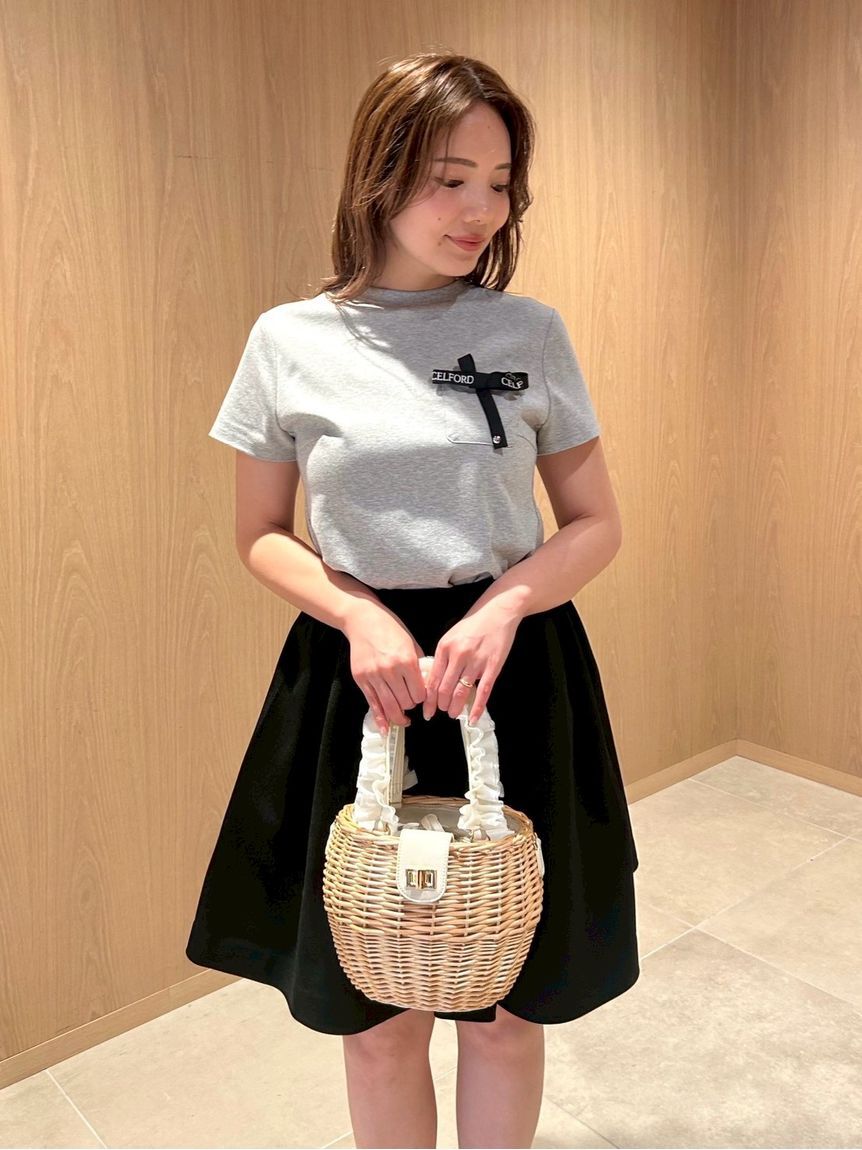CELFORD「【洗える】ロゴ刺繍リボン付きカットソー」|Tシャツ・カットソー|