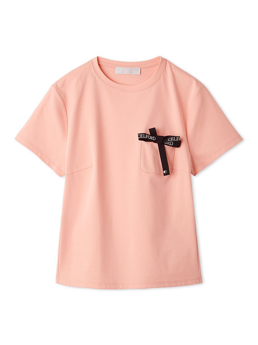 CELFORD「【洗える】ロゴ刺繍リボン付きカットソー」|Tシャツ・カットソー|