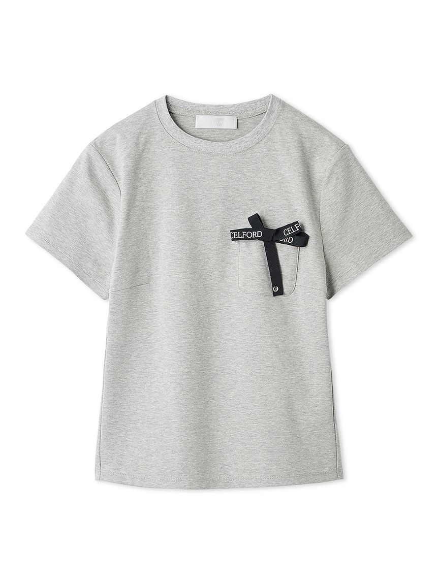 CELFORD「【洗える】ロゴ刺繍リボン付きカットソー」|Tシャツ・カットソー|