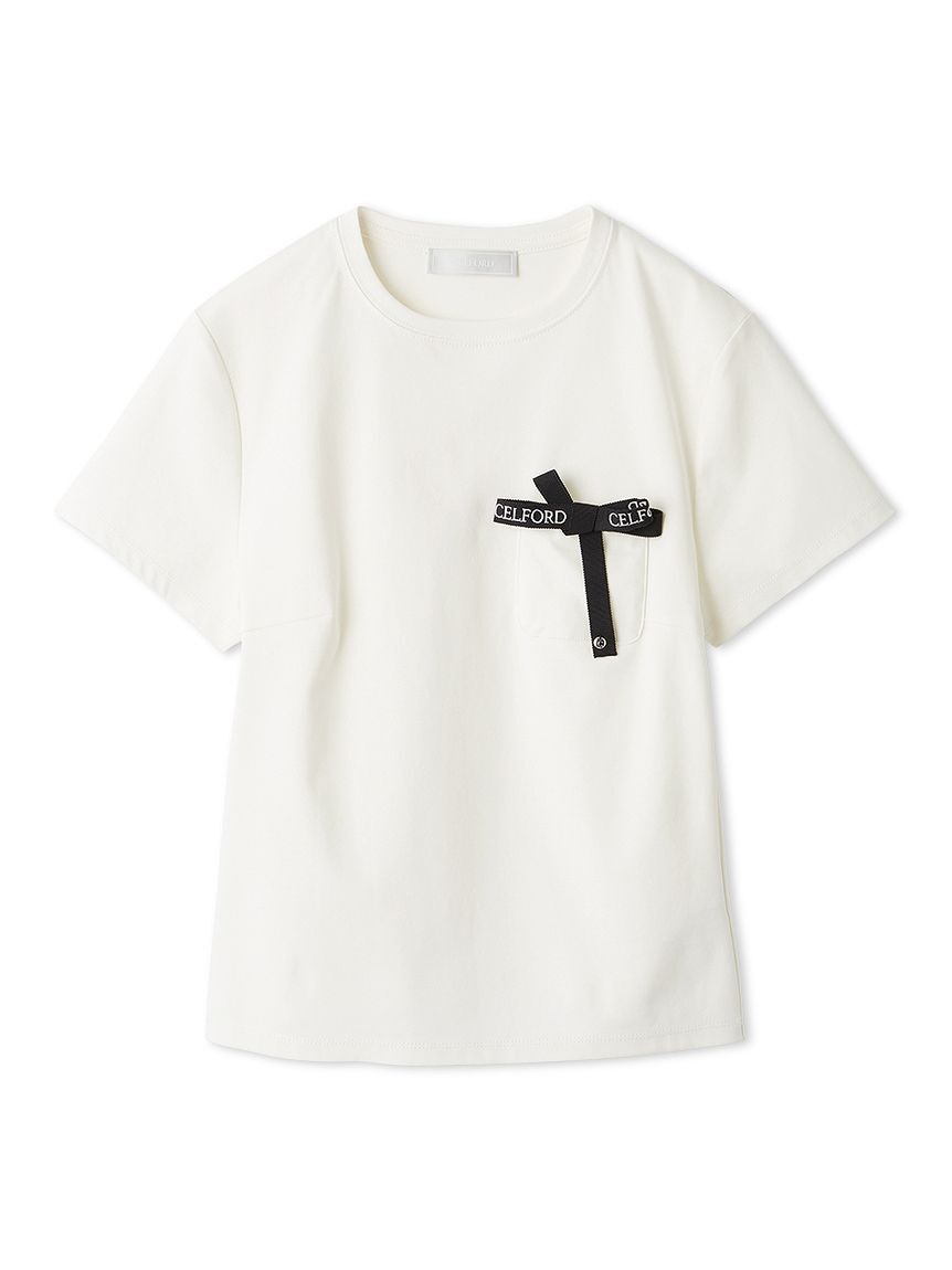 CELFORD「【洗える】ロゴ刺繍リボン付きカットソー」|Tシャツ・カットソー|