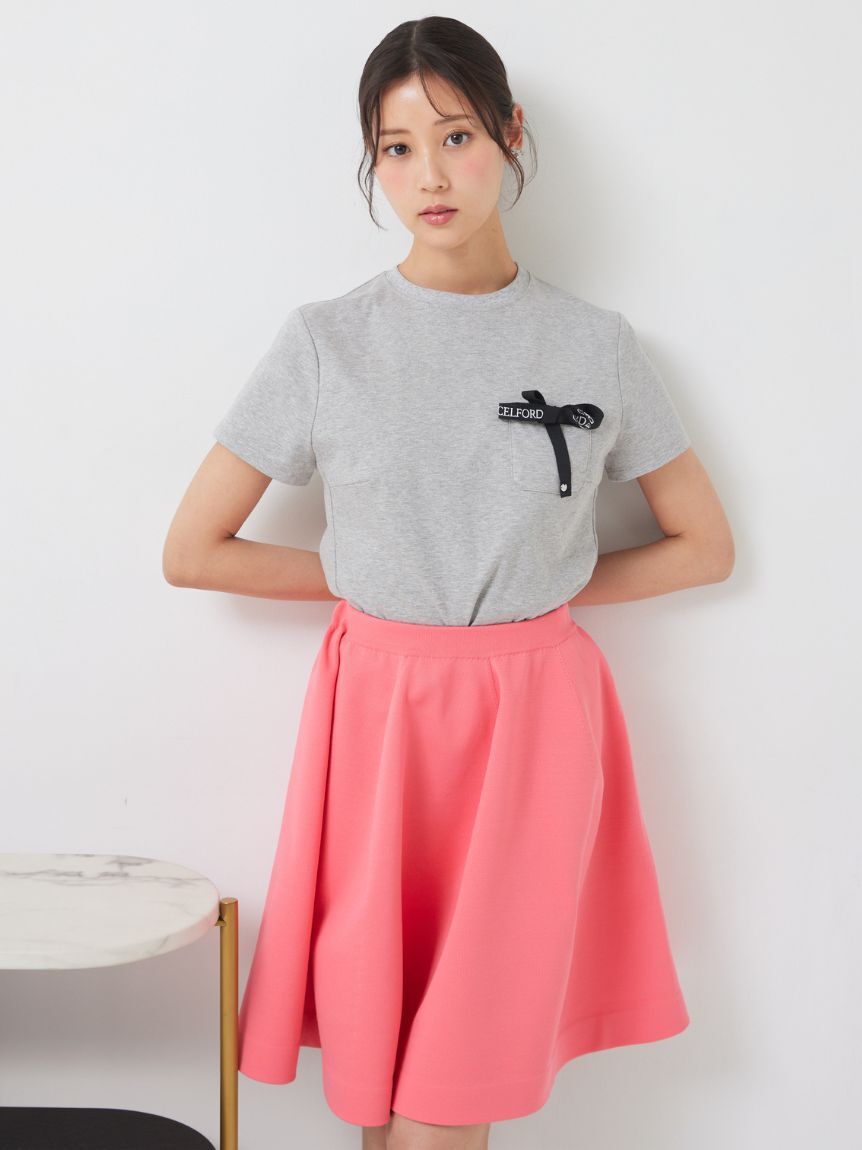 CELFORD「【洗える】ロゴ刺繍リボン付きカットソー」|Tシャツ・カットソー|