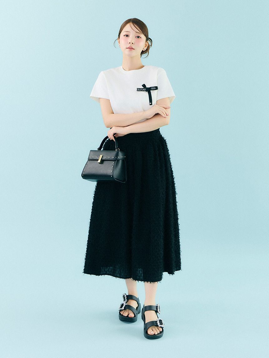 CELFORD「【洗える】ロゴ刺繍リボン付きカットソー」|Tシャツ・カットソー|