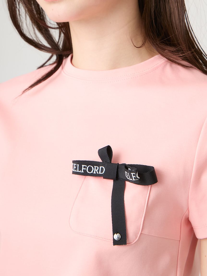CELFORD「【洗える】ロゴ刺繍リボン付きカットソー」|Tシャツ・カットソー|