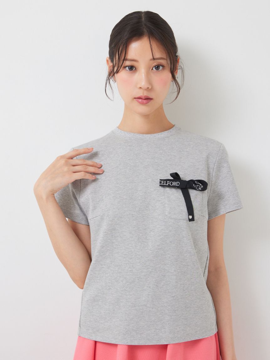 CELFORD「【洗える】ロゴ刺繍リボン付きカットソー」|Tシャツ・カットソー|LGRY