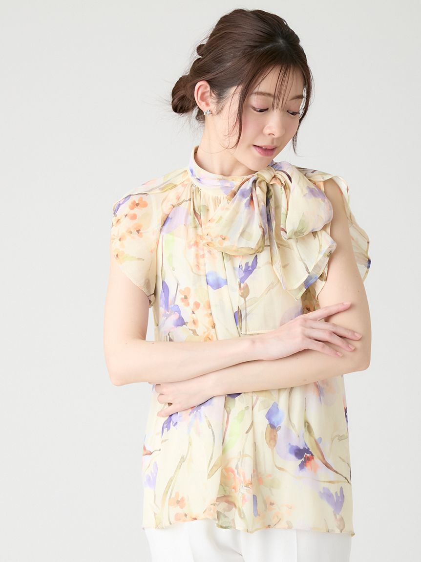 CELFORD「【洗える】【接触冷感】【クイックドライ】ペタルスリーブブラウス」|シャツ・ブラウス|