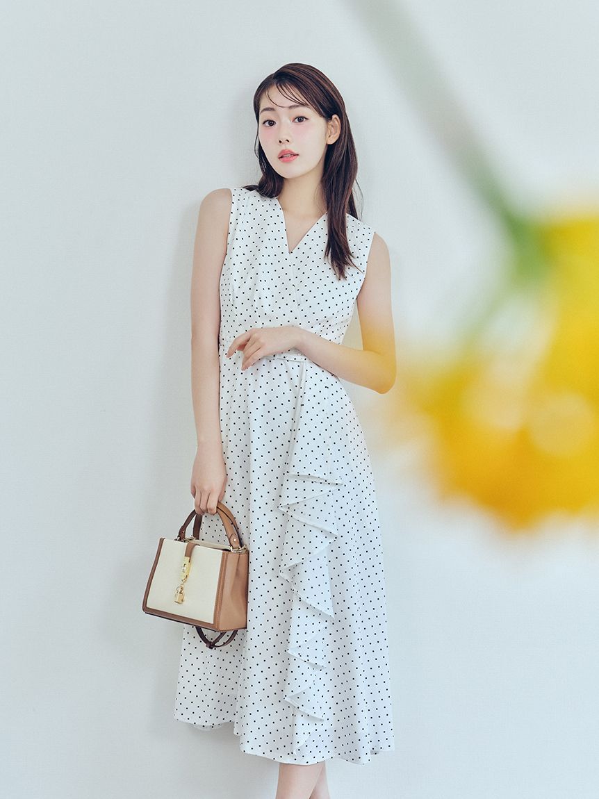 CELFORD「【洗える】カシュクールラッフルワンピース」|ワンピース|