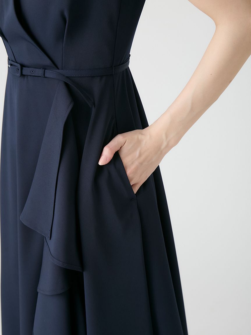 CELFORD「【洗える】カシュクールラッフルワンピース」|ワンピース|