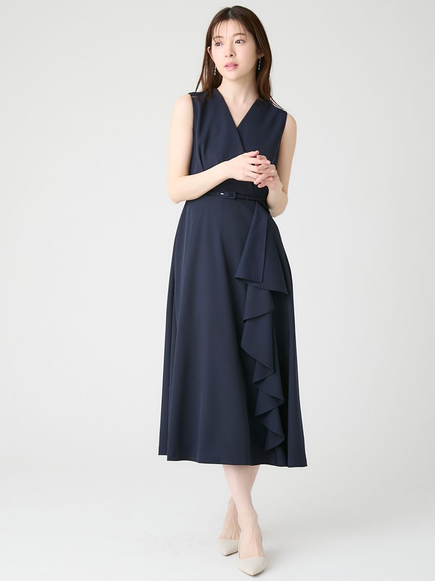 CELFORD「【洗える】カシュクールラッフルワンピース」|ワンピース|
