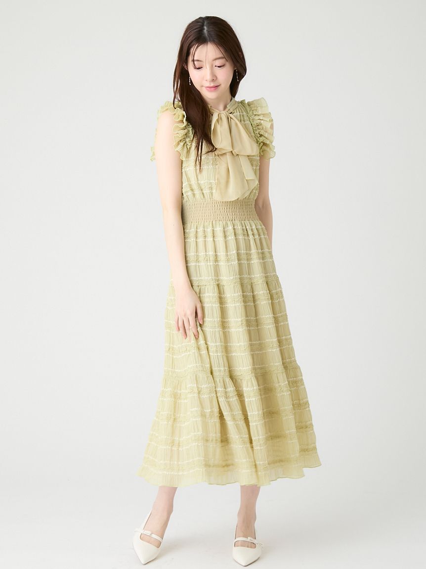 CELFORD「【洗える】【接触冷感】フリルシフォンワンピース」|ワンピース|