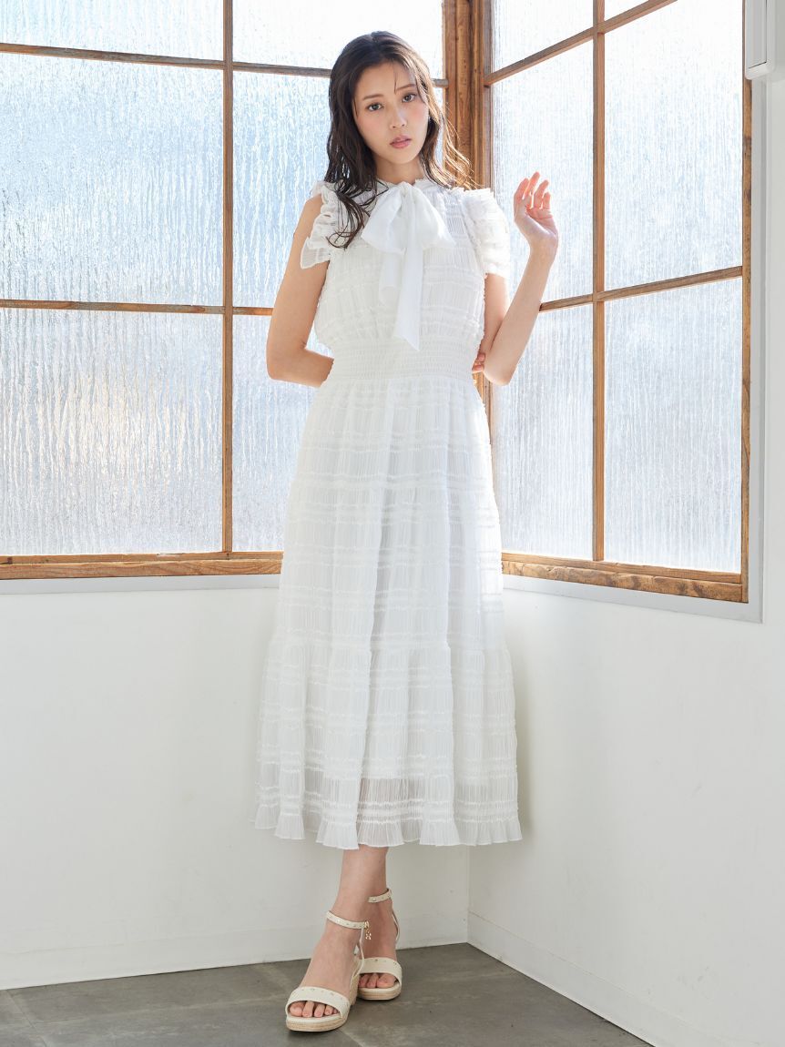 CELFORD「【洗える】【接触冷感】フリルシフォンワンピース」|ワンピース|