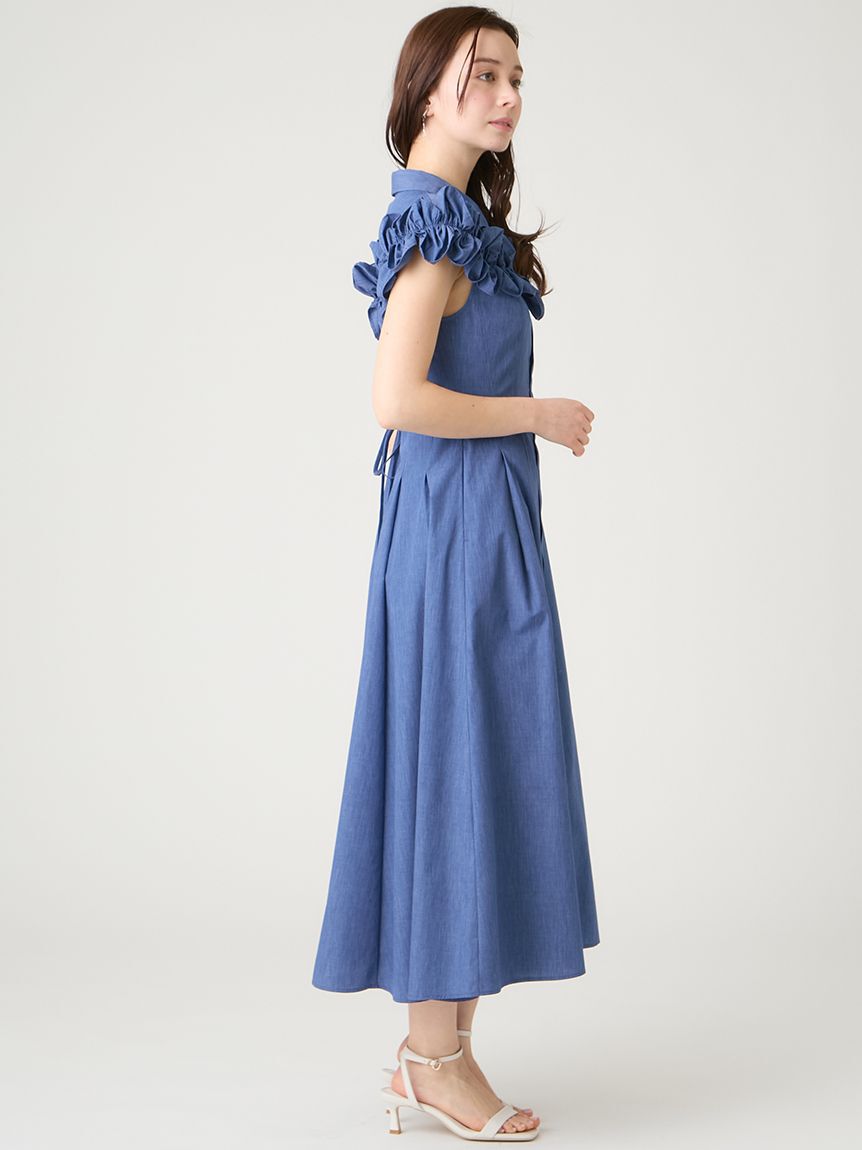 CELFORD「【洗える】フリルヨークシャツワンピース」|ワンピース|