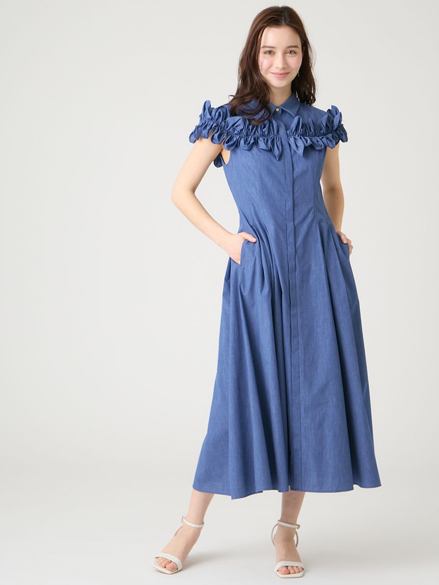 CELFORD「【洗える】フリルヨークシャツワンピース」|ワンピース|IND