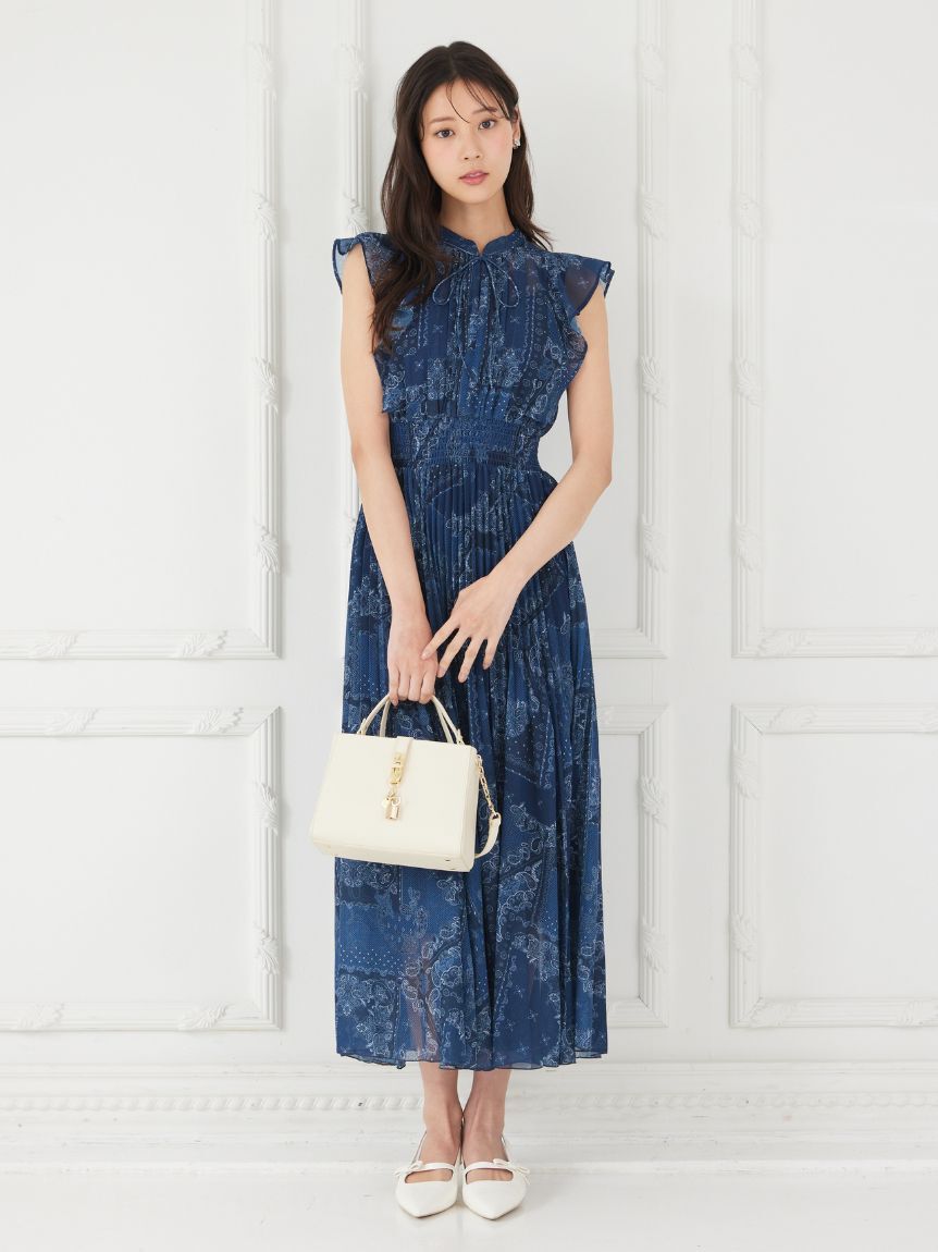 CELFORD「【洗える・接触冷感】バンダナシフォンワンピース」|ワンピース|NVY