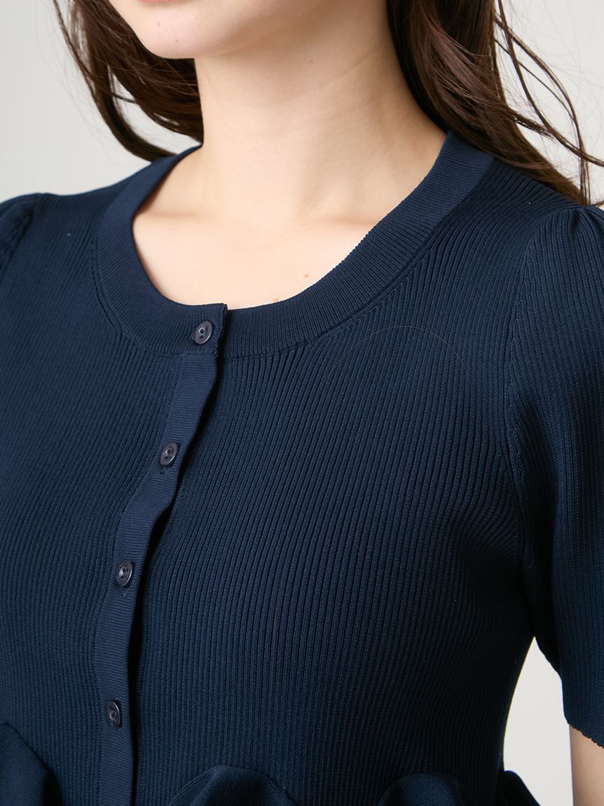 CELFORD「【洗える】【WEB・一部店舗限定カラー】ラッフルフリルペプラムニットカーディガン」|カーディガン|