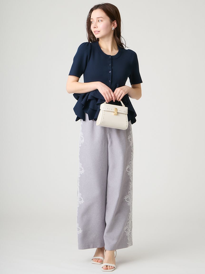 CELFORD「【洗える】【WEB・一部店舗限定カラー】ラッフルフリルペプラムニットカーディガン」|カーディガン|