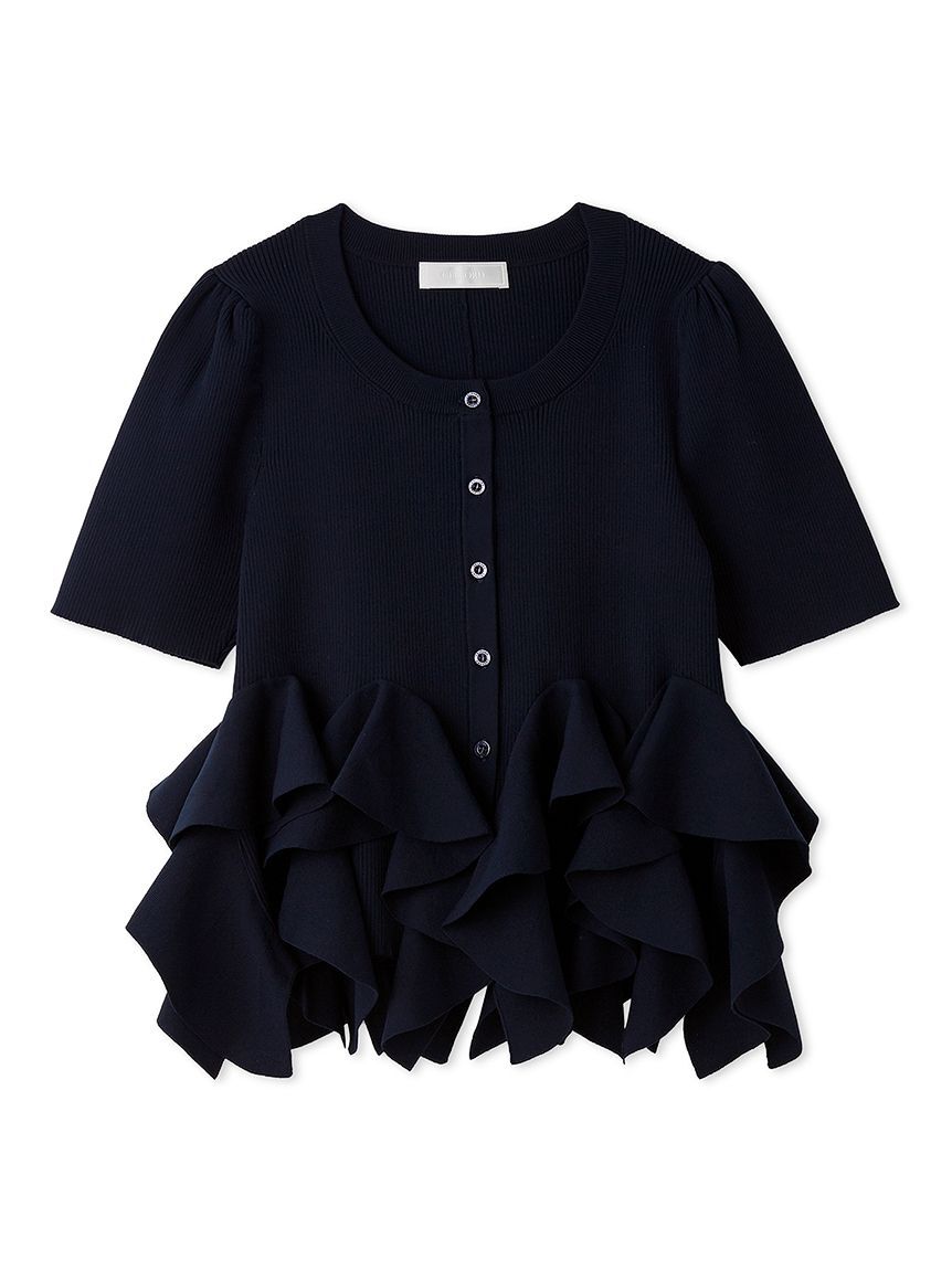 CELFORD「【洗える】【WEB・一部店舗限定カラー】ラッフルフリルペプラムニットカーディガン」|カーディガン|