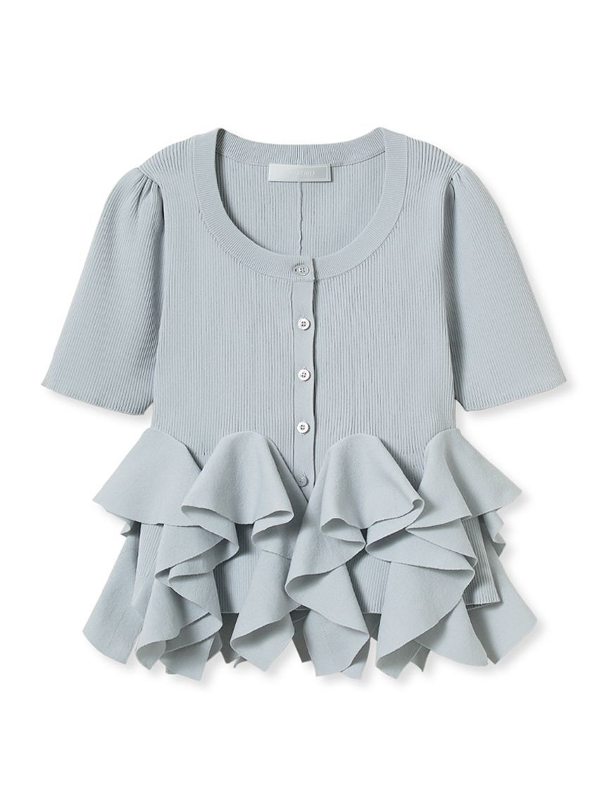 CELFORD「【洗える】【WEB・一部店舗限定カラー】ラッフルフリルペプラムニットカーディガン」|カーディガン|