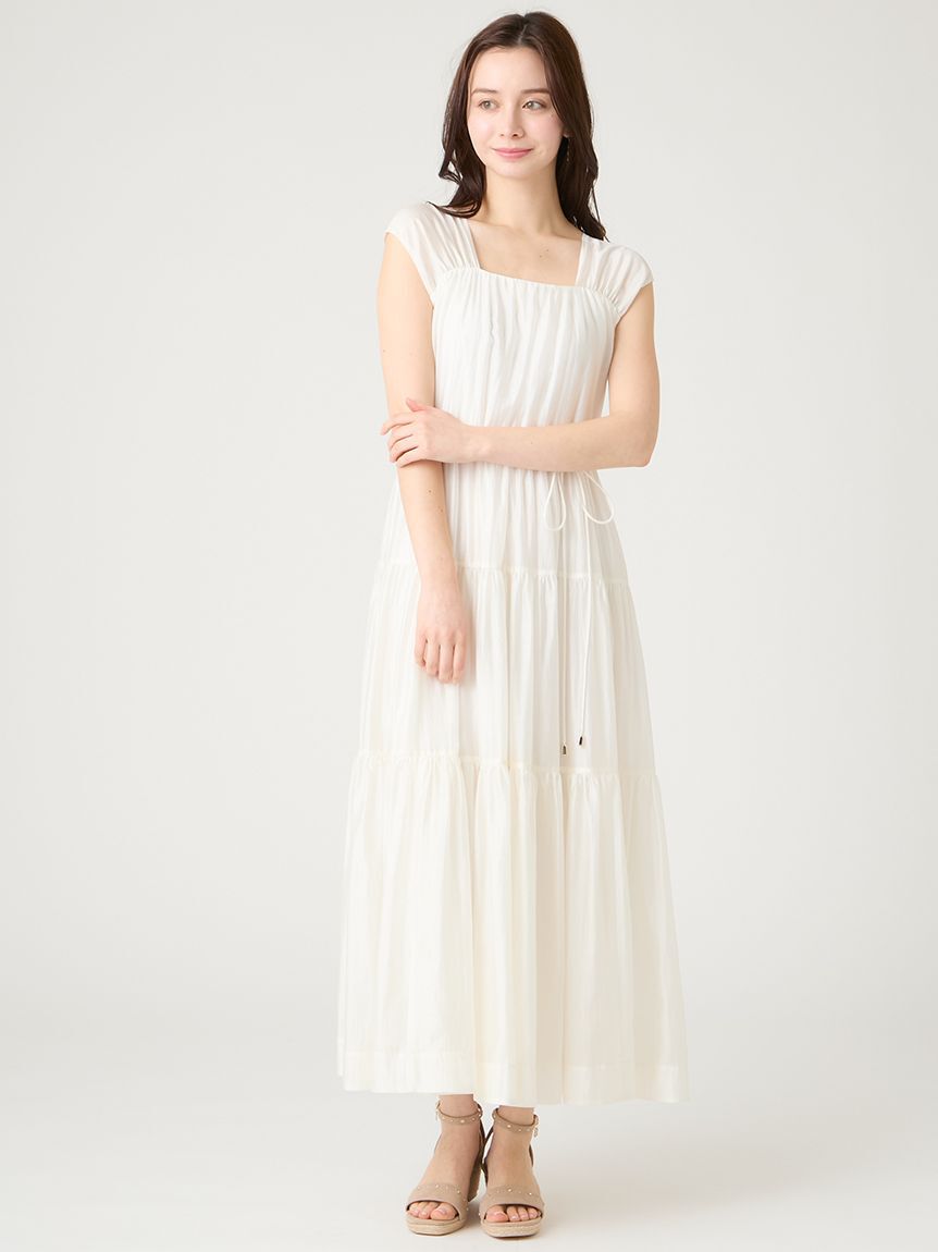 CELFORD「【洗える】【接触冷感】シアーティアードワンピース」|ワンピース|