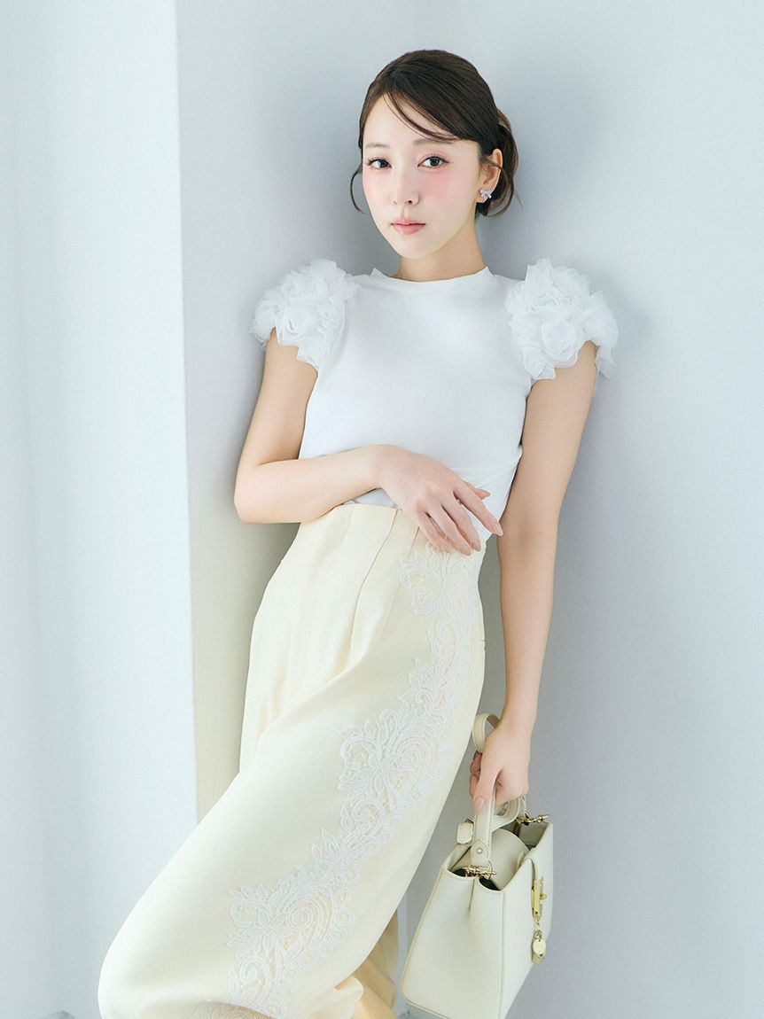 CELFORD「【洗える】チュールスリーブカットトップス」|Tシャツ・カットソー|OWHT