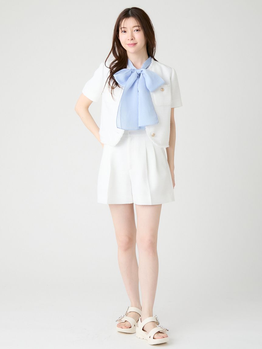 CELFORD「【ウォッシャブル】【接触冷感】ビッグリボンフレアスリーブブラウス」|シャツ・ブラウス|