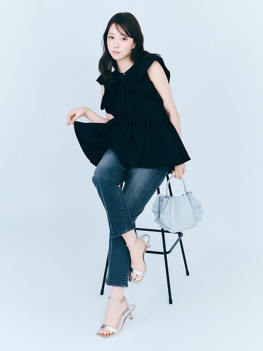 CELFORD「【洗える】【UVカット】【クイックドライ】ピンタックチュニックブラウス」|シャツ・ブラウス|BLK