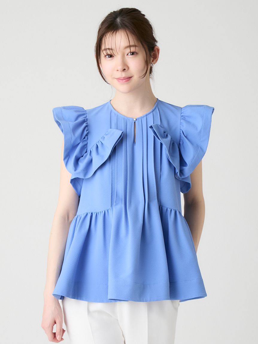 CELFORD「【洗える】【UVカット】【クイックドライ】ピンタックチュニックブラウス」|シャツ・ブラウス|BLU