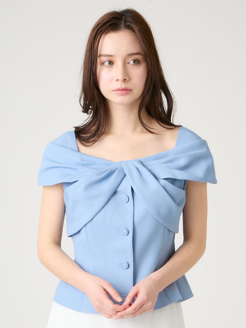 CELFORD「【洗える】フロントクロスジレ」|ダウンベスト・ベスト|BLU
