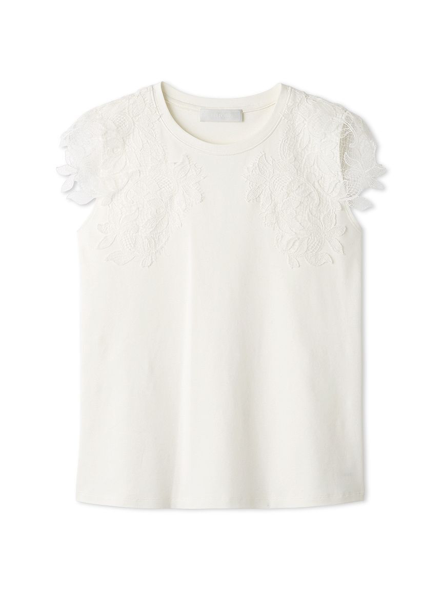 CELFORD「【洗える】【接触冷感】レースショルダーカットソー」|Tシャツ・カットソー|