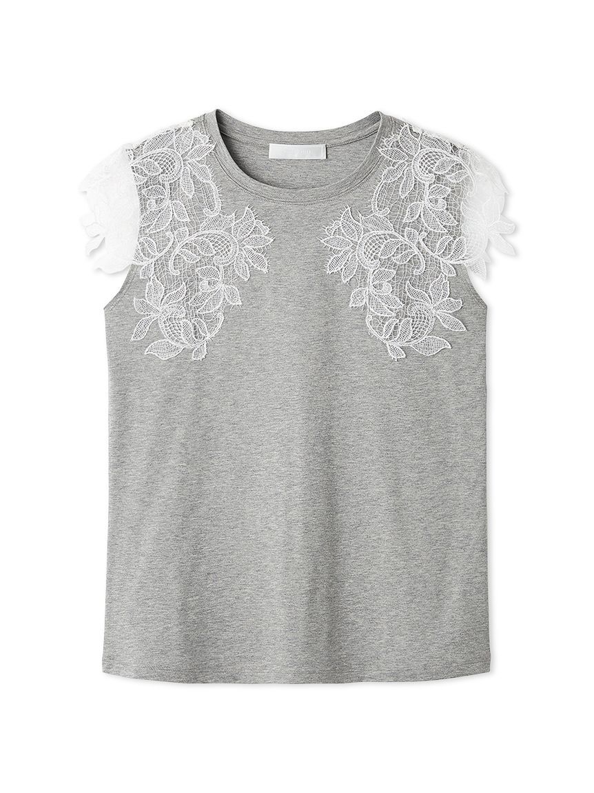 CELFORD「【洗える】【接触冷感】レースショルダーカットソー」|Tシャツ・カットソー|GRY