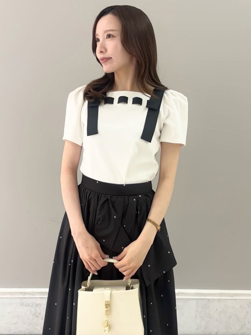 CELFORD「【洗える】ショルダーリボンカットソー」|Tシャツ・カットソー|