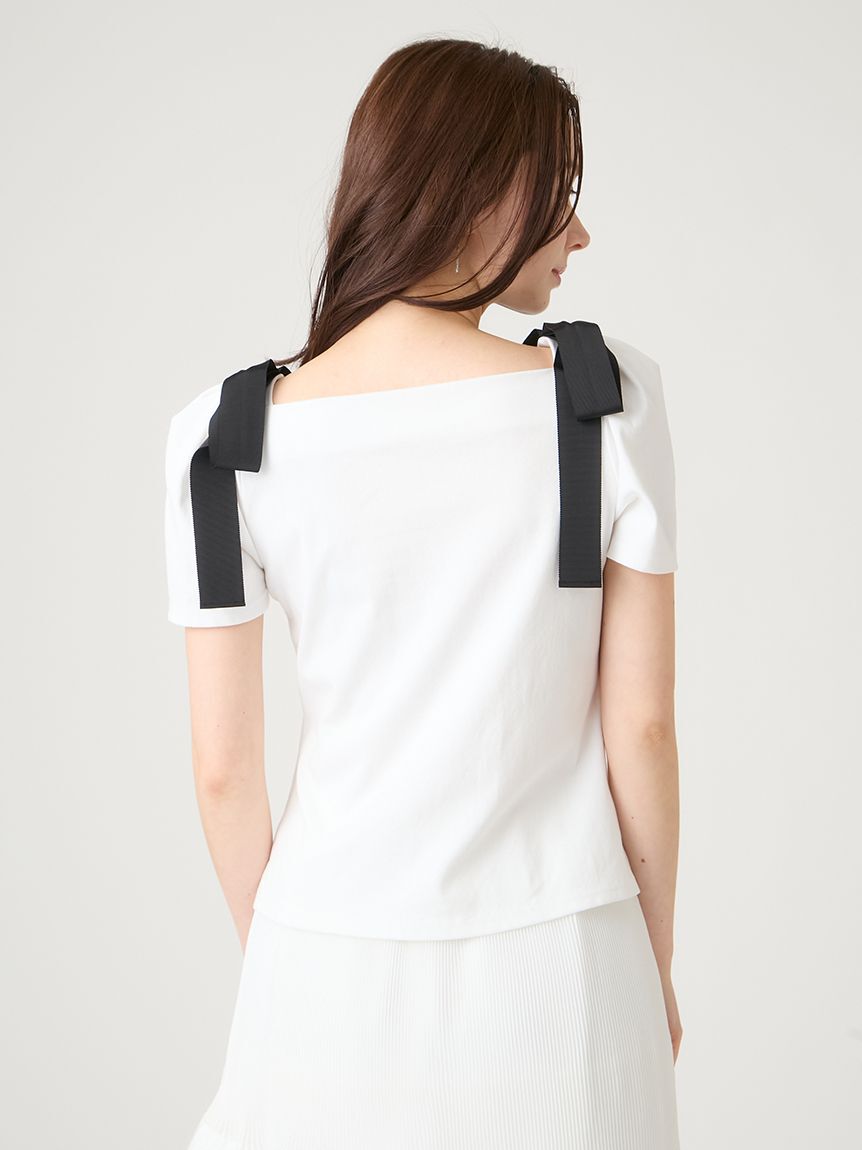 CELFORD「【洗える】ショルダーリボンカットソー」|Tシャツ・カットソー|