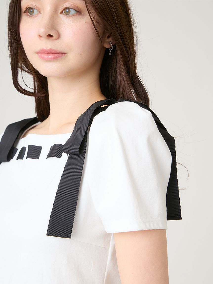 CELFORD「【洗える】ショルダーリボンカットソー」|Tシャツ・カットソー|