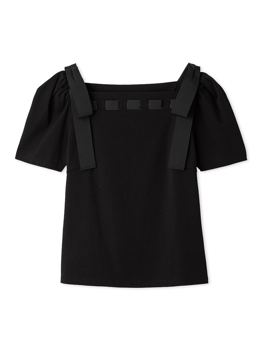 CELFORD「【洗える】ショルダーリボンカットソー」|Tシャツ・カットソー|BLK