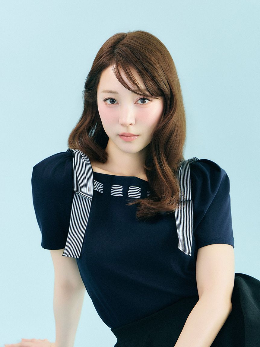 CELFORD「【洗える】ショルダーリボンカットソー」|Tシャツ・カットソー|NVY