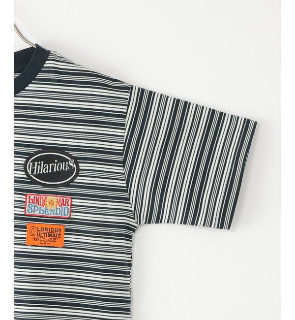 ikka kids「【親子コーデ】【冷感/遮熱】 3ワッペンボーダーTシャツ (120cm~160cm)」|Tシャツ・カットソー|
