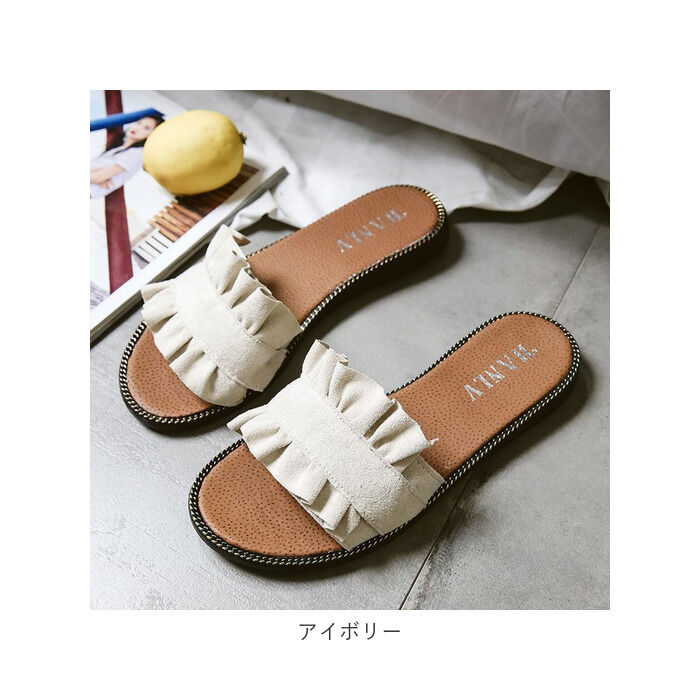 BACKYARD FAMILY「サンダル レディース ぺたんこ 通販 フラットサンダル フラット 歩きやすい つっかけ ローヒール」|サンダル|