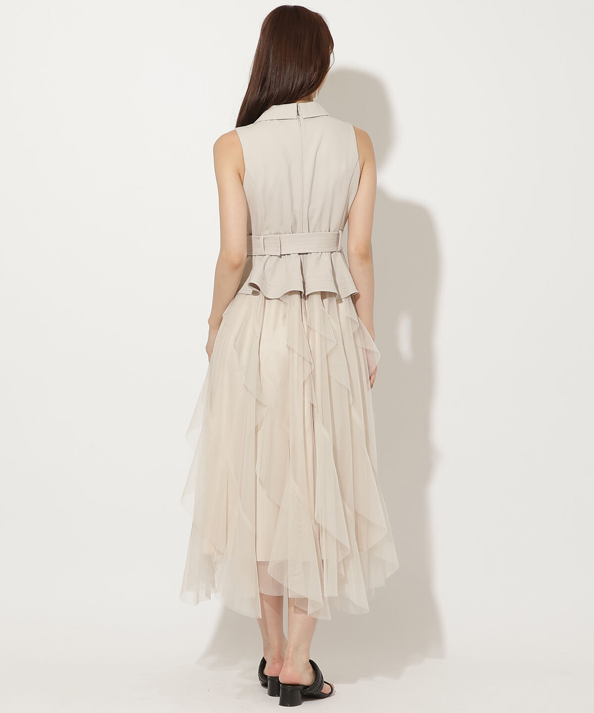 アンドクチュール「ペプラムジレレイヤードアシメフリルワンピース」|ワンピース|