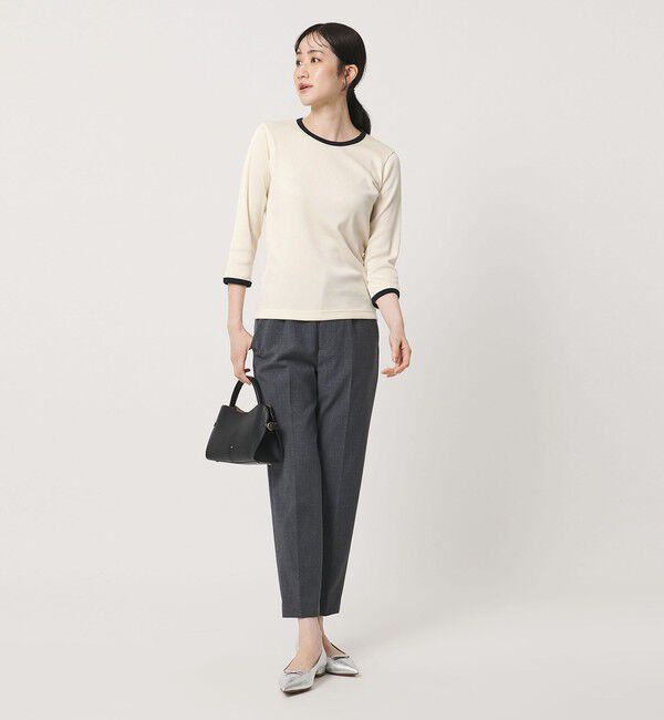 UNITED ARROWS「７分袖 リブ バイカラー パイピング カットソー」|Tシャツ・カットソー|