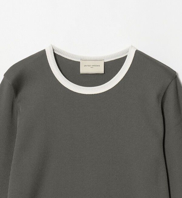 UNITED ARROWS「７分袖 リブ バイカラー パイピング カットソー」|Tシャツ・カットソー|