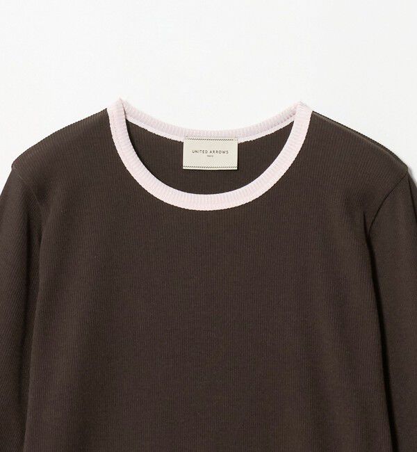 UNITED ARROWS「７分袖 リブ バイカラー パイピング カットソー」|Tシャツ・カットソー|