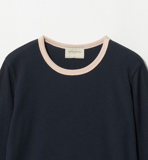 UNITED ARROWS「７分袖 リブ バイカラー パイピング カットソー」|Tシャツ・カットソー|