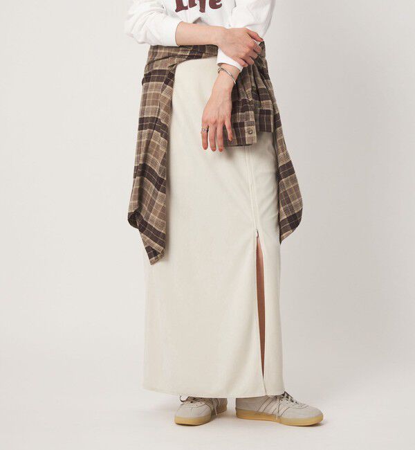 UNITED ARROWS green label relaxing「＜GLR_MINE＞ベロア Iライン スカート」|タイト|