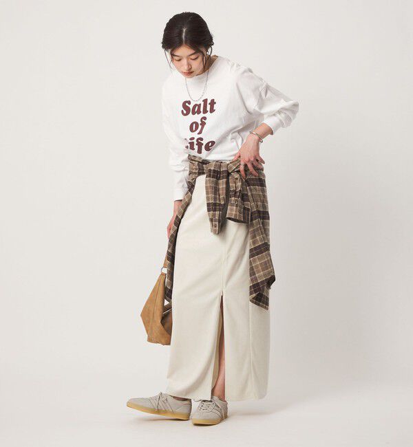 UNITED ARROWS green label relaxing「＜GLR_MINE＞ベロア Iライン スカート」|タイト|