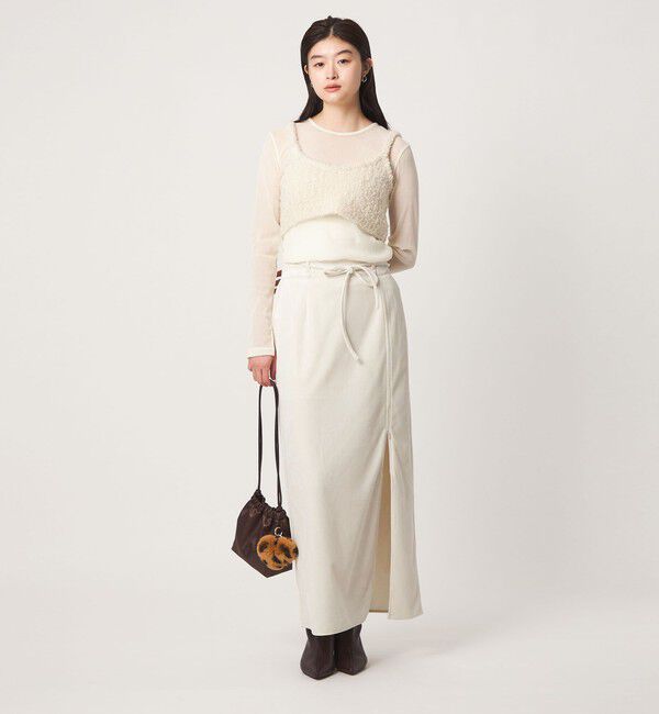 UNITED ARROWS green label relaxing「＜GLR_MINE＞ベロア Iライン スカート」|タイト|