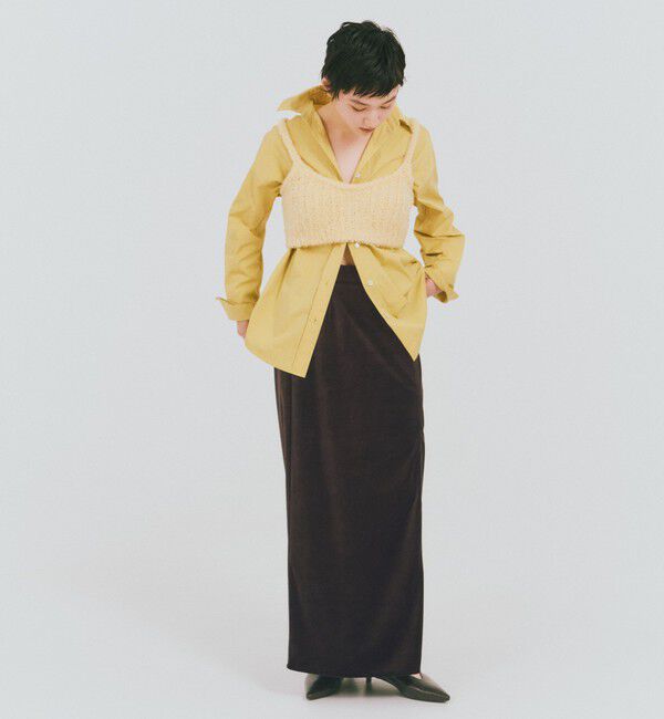 UNITED ARROWS green label relaxing「＜GLR_MINE＞ベロア Iライン スカート」|タイト|