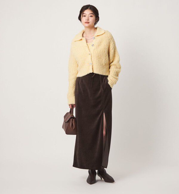 UNITED ARROWS green label relaxing「＜GLR_MINE＞ベロア Iライン スカート」|タイト|