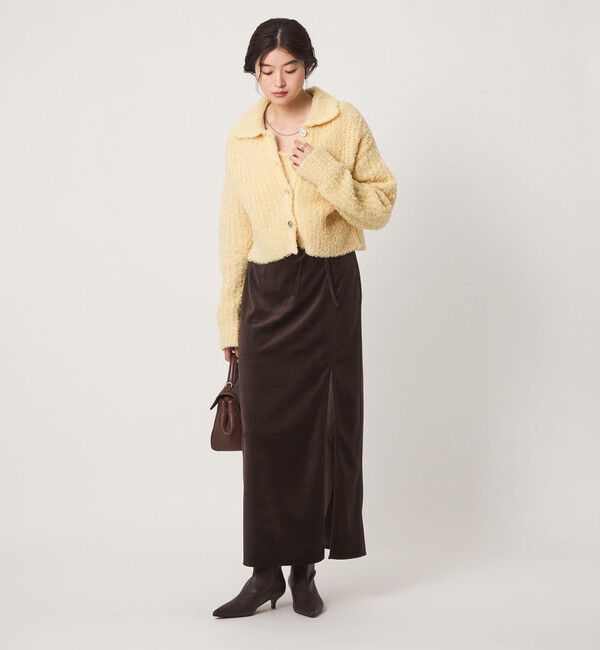 UNITED ARROWS green label relaxing「＜GLR_MINE＞ベロア Iライン スカート」|タイト|
