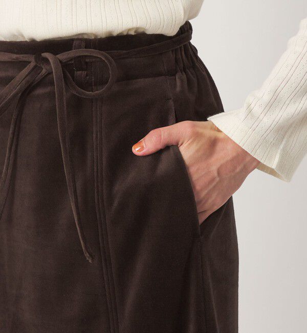 UNITED ARROWS green label relaxing「＜GLR_MINE＞ベロア Iライン スカート」|タイト|